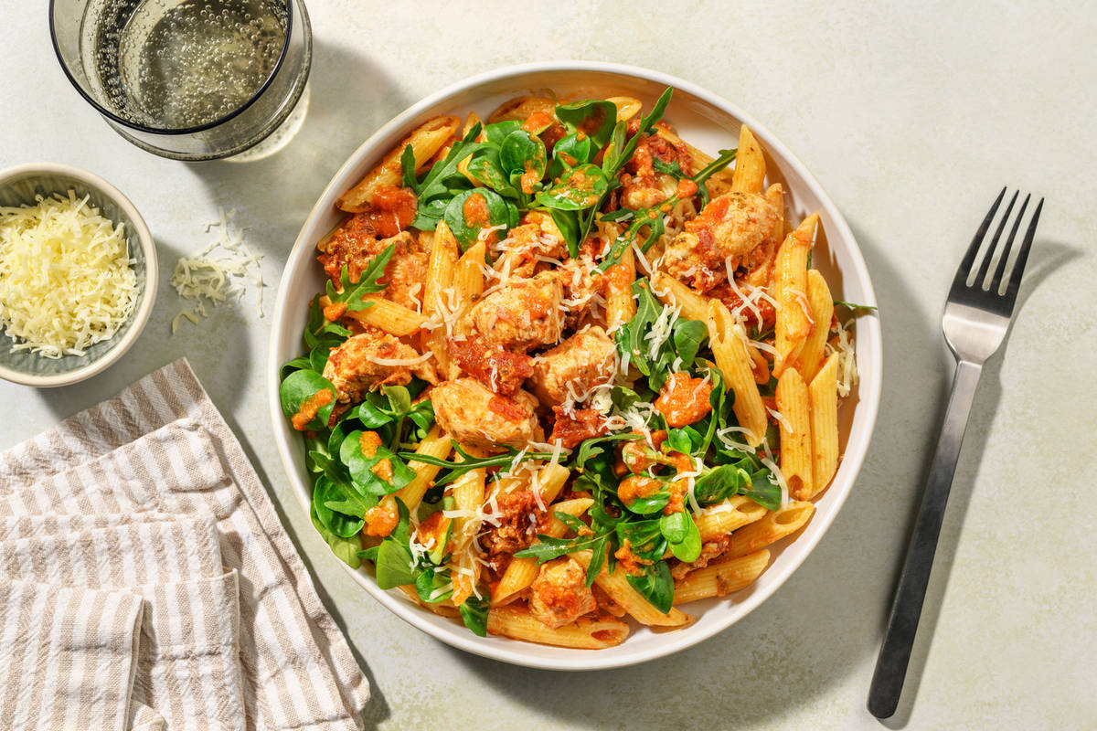 La Sportive : fusilli complets, poulet & pesto