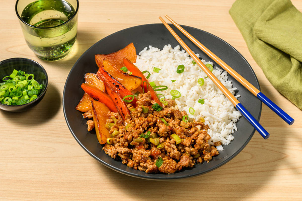 Porc haché & légumes glacés à la japonaise