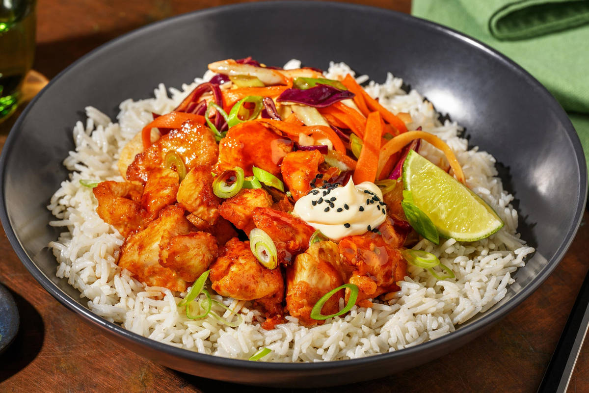 Japanese Karaage Bowl mit frittiertem Hähnchen