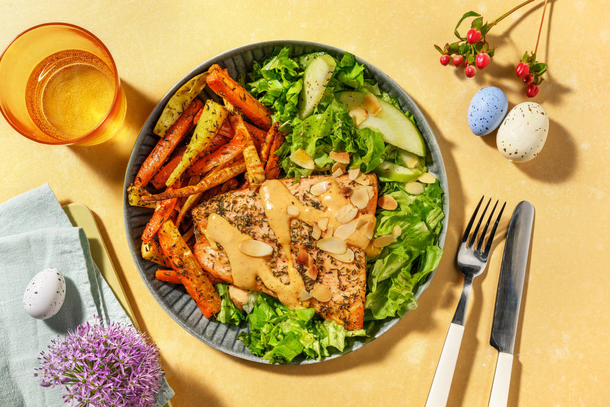 Sun Dried Tomato Baked Double Salmon 