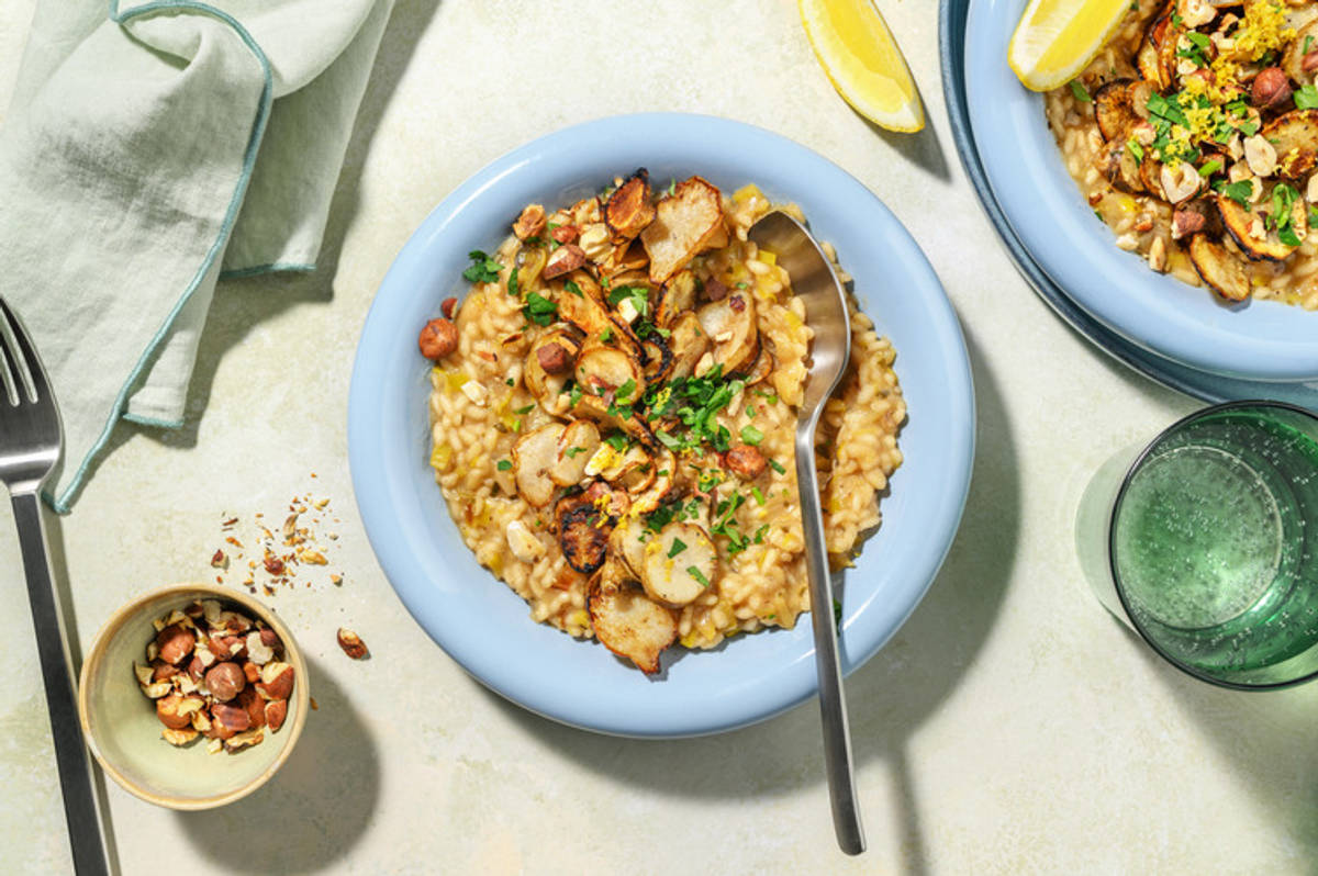 Risotto aux topinambours & poireau