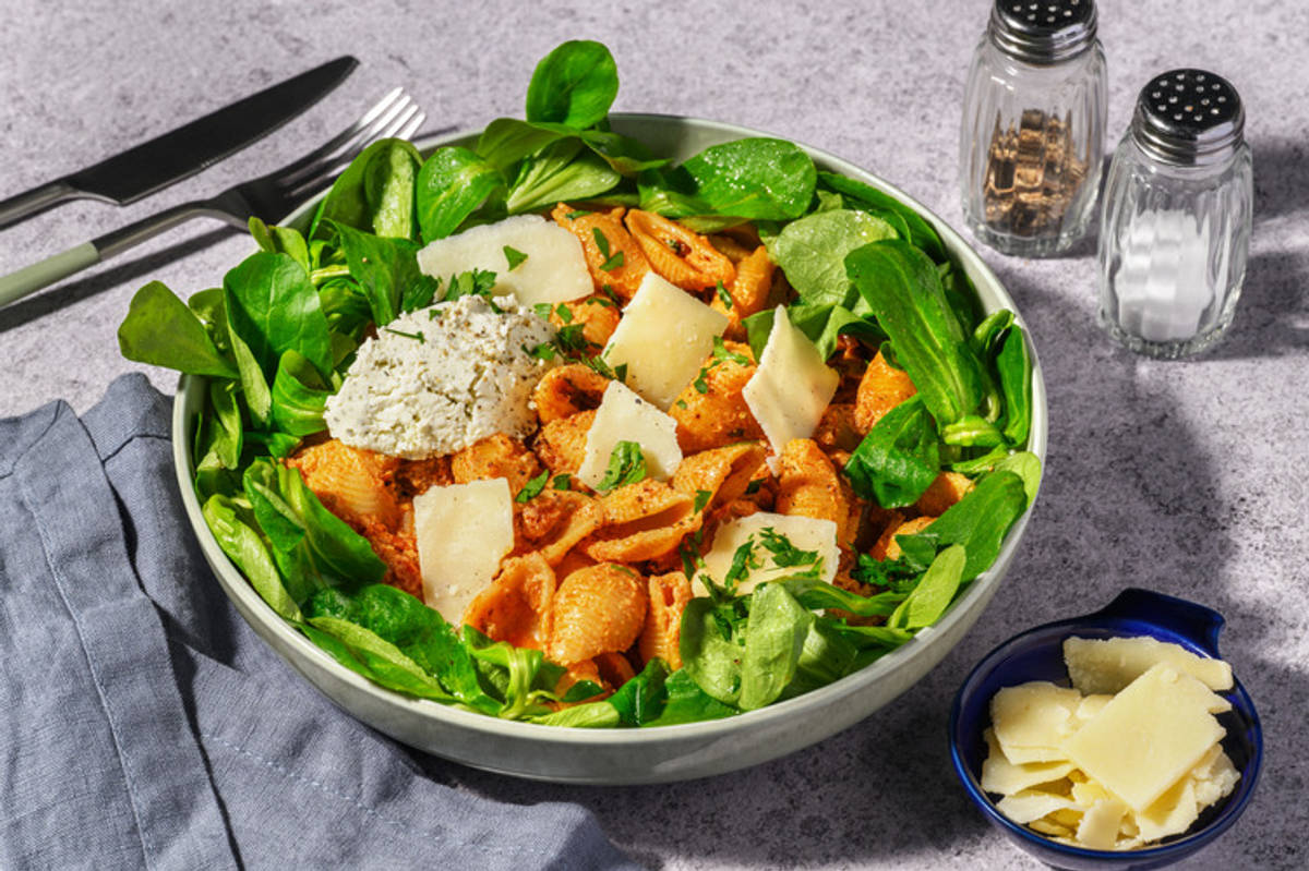 Conchiglie pesto rosso & fromage frais