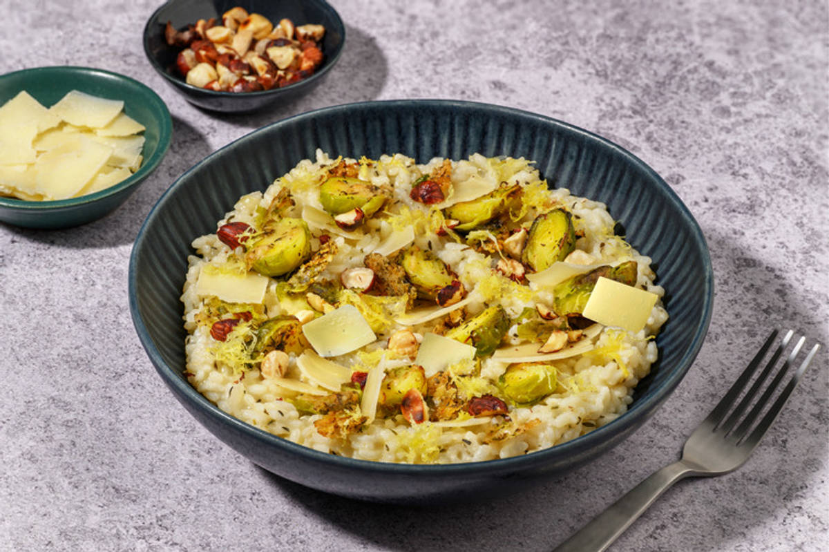 Risotto au parmesan AOP & choux de Bruxelles