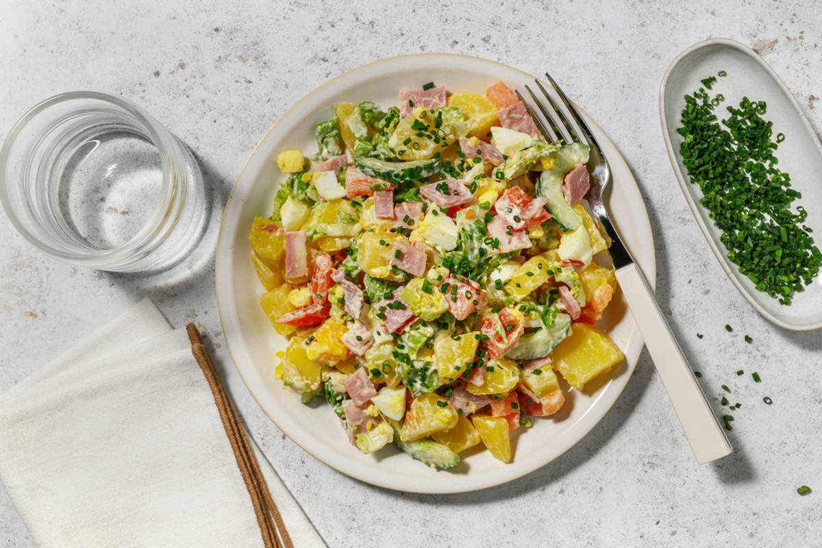 Salade façon piémontaise au jambon