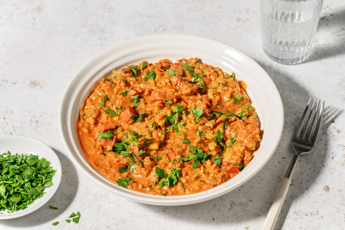 Freekeh crémeux au chorizo & persil 