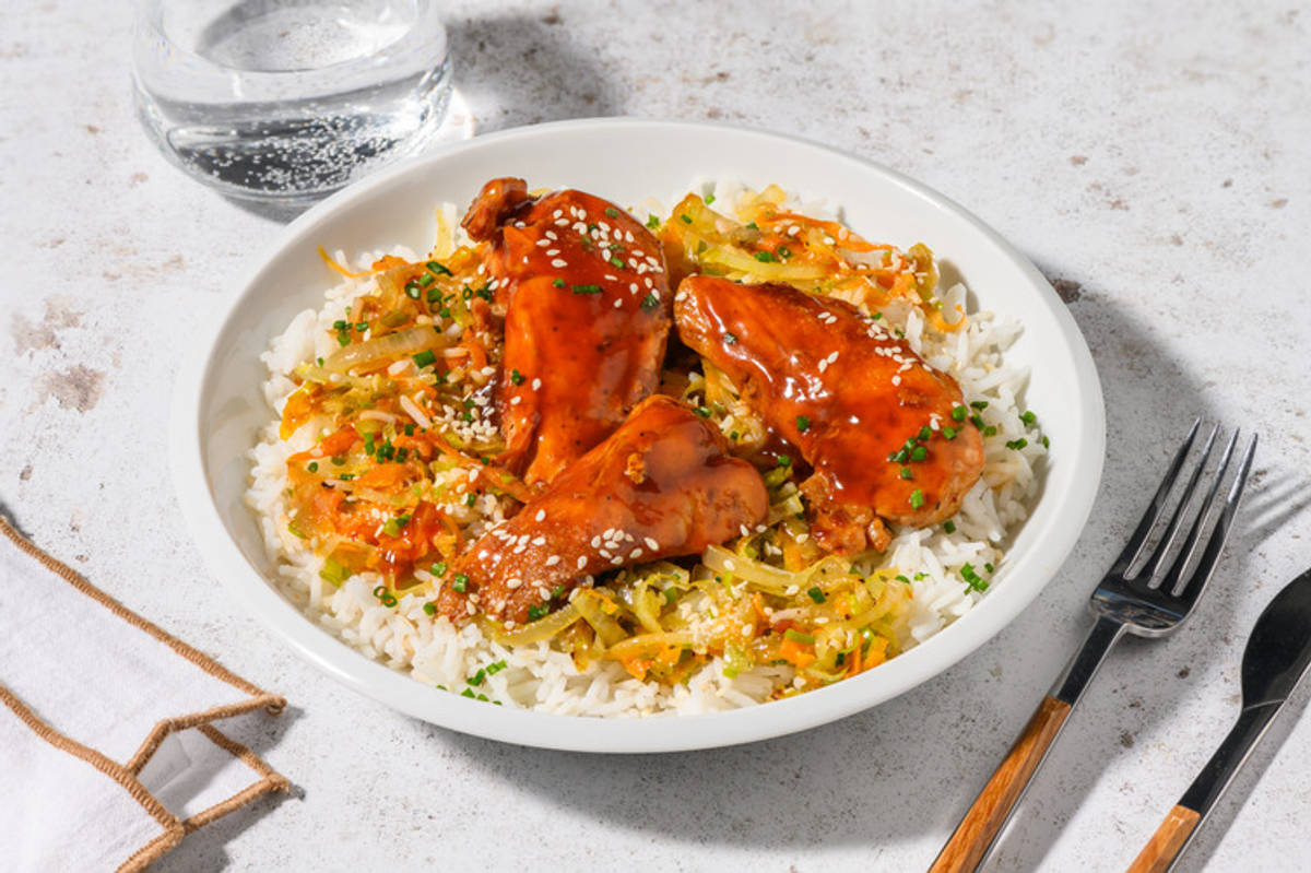 Poulet façon teriyaki & riz précuit