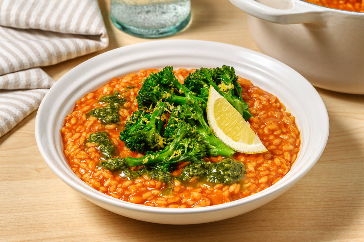 Oven-Baked Veggie 'Nduja and Chicken Risotto