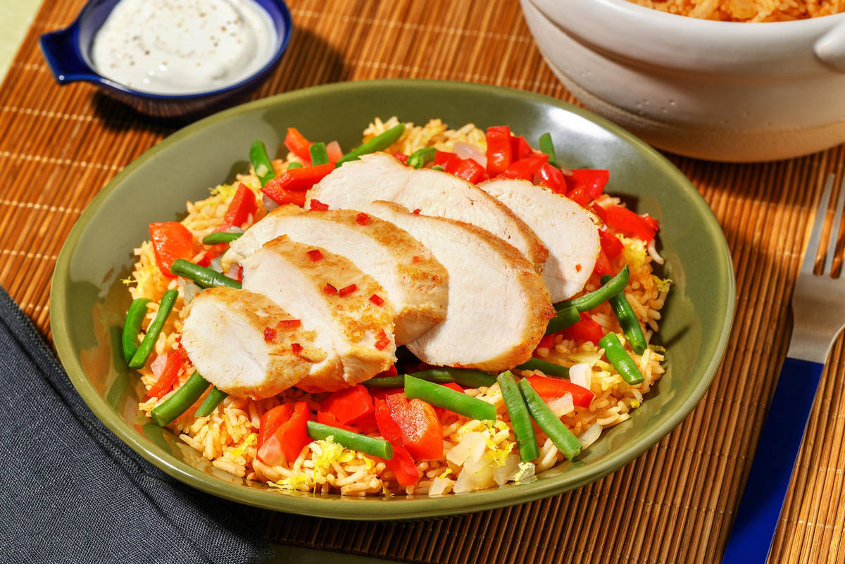 Peperoncini-Pouletbrust mit Zitronenreis