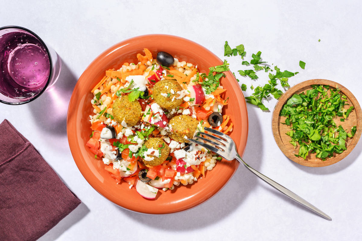 Falafel Salad Bowl with Golden Cheese