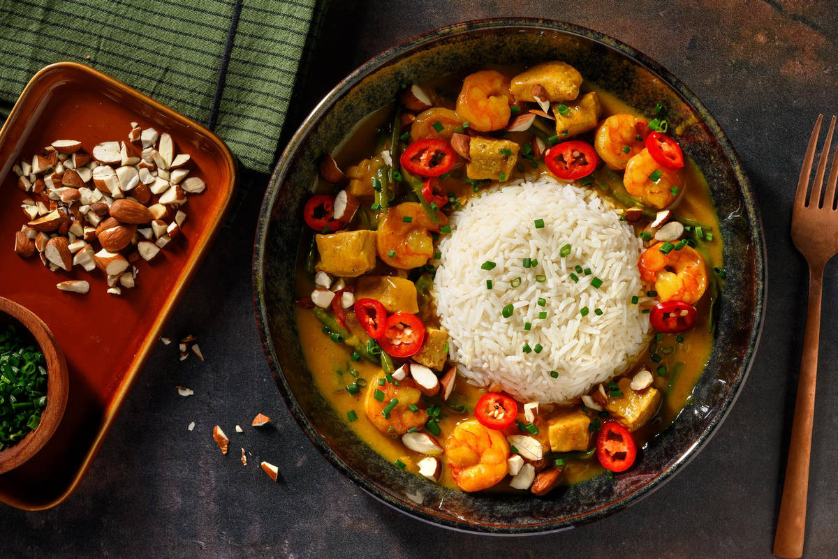 Curry  speziato di mazzancolle e lonza