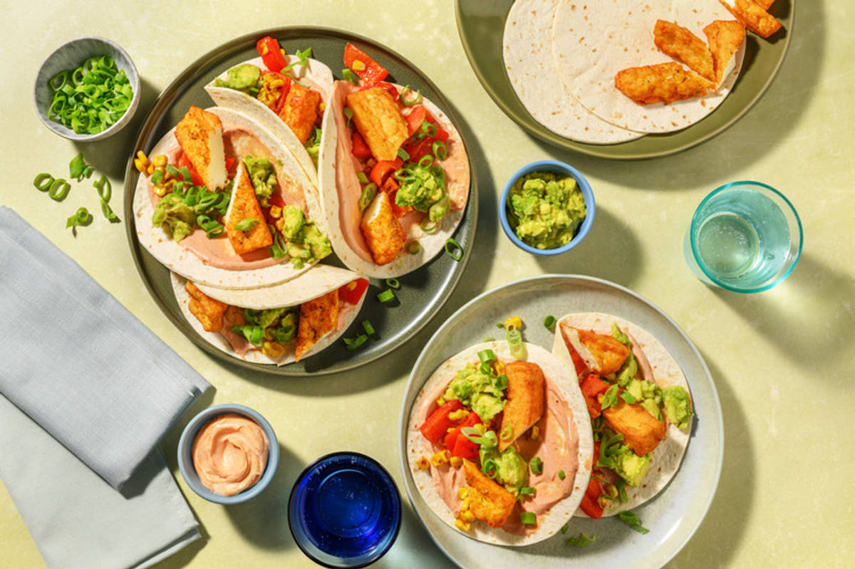 Sweetcorn and Bell Pepper Tacos with Beef Strips