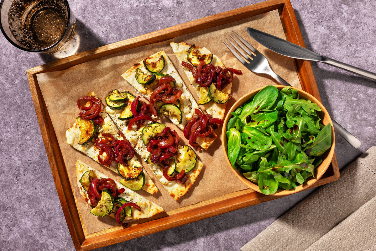 Pizza naan Bergère au chèvre & courgette