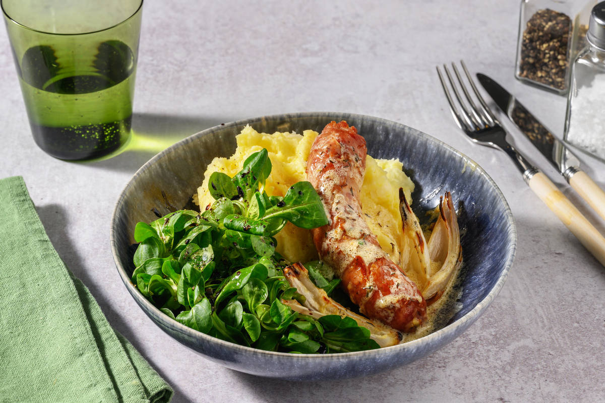 Saucisse & purée au panais façon bistrot