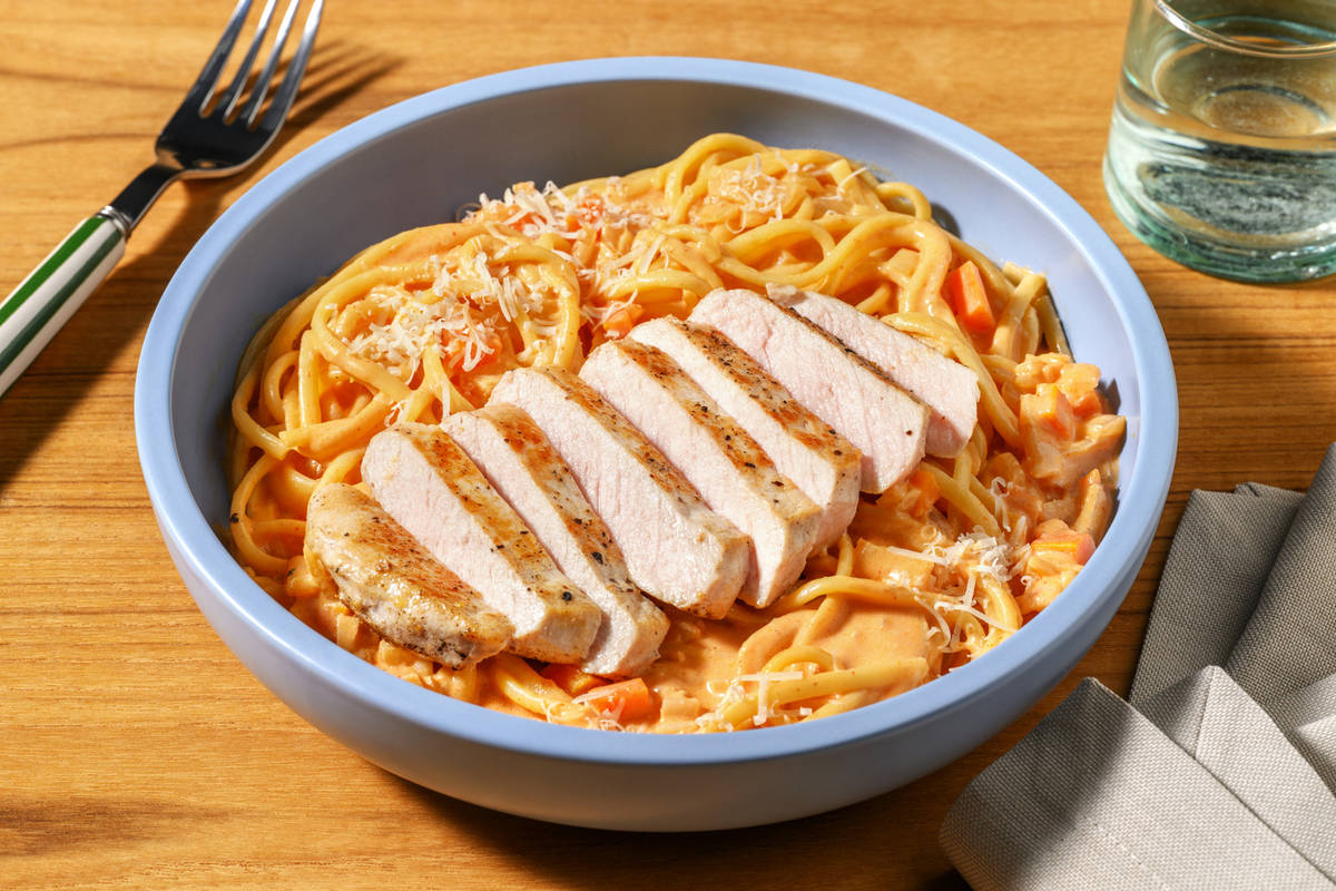 Paupiette de veau & linguine façon Romanoff