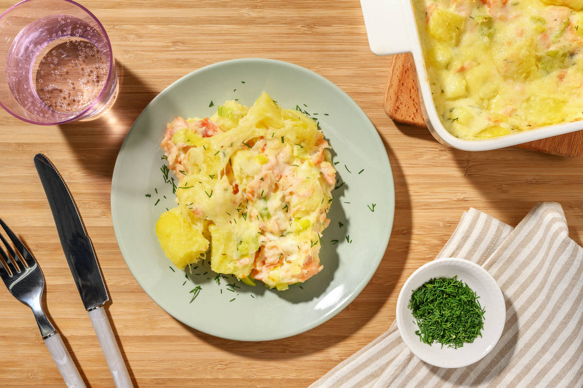 Gratin nordique au saumon & aneth