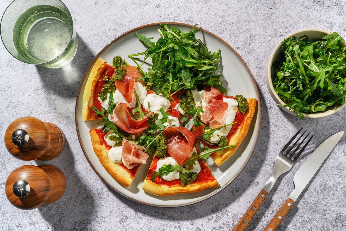 Pizza coppa e stracciatella