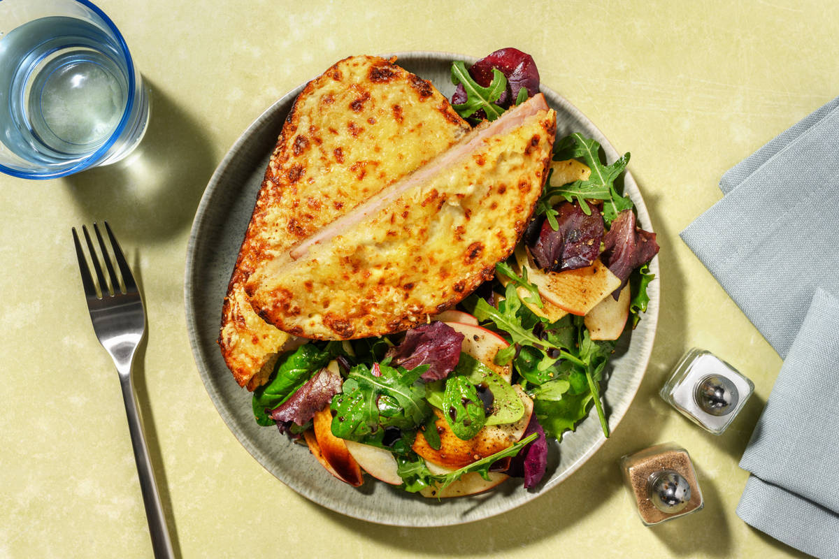 Croque poulet & huile saveur truffe