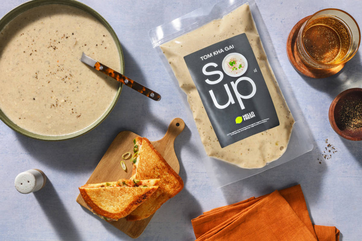 Thai Coconut Chicken Soup and Double Cheese Toastie