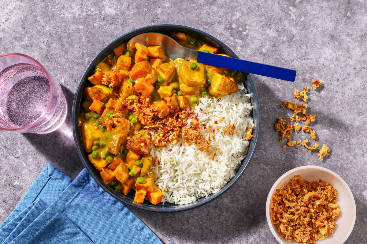 Coconut, Halloumi and Sweet Potato Curry