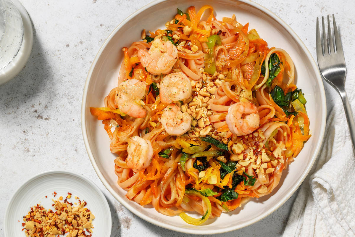 Garnelen nach Pad Thai Art