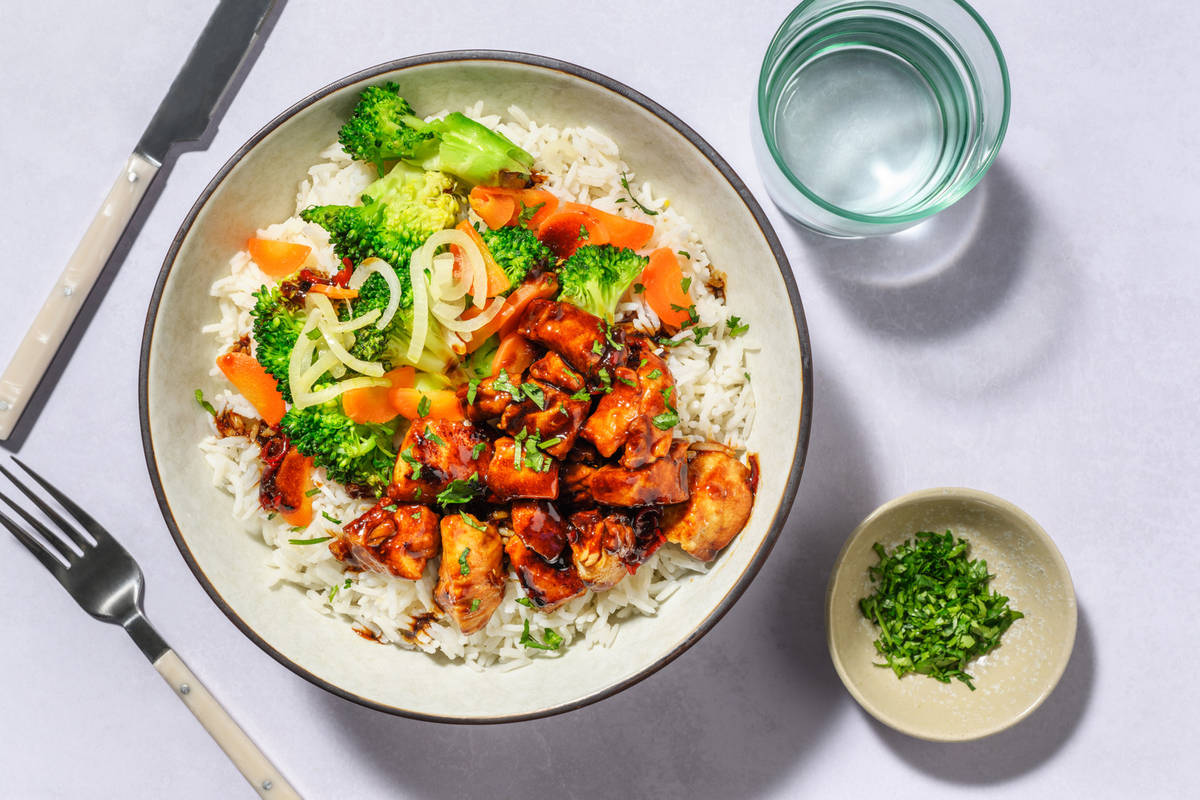 Dinde du général Tao & légumes sautés