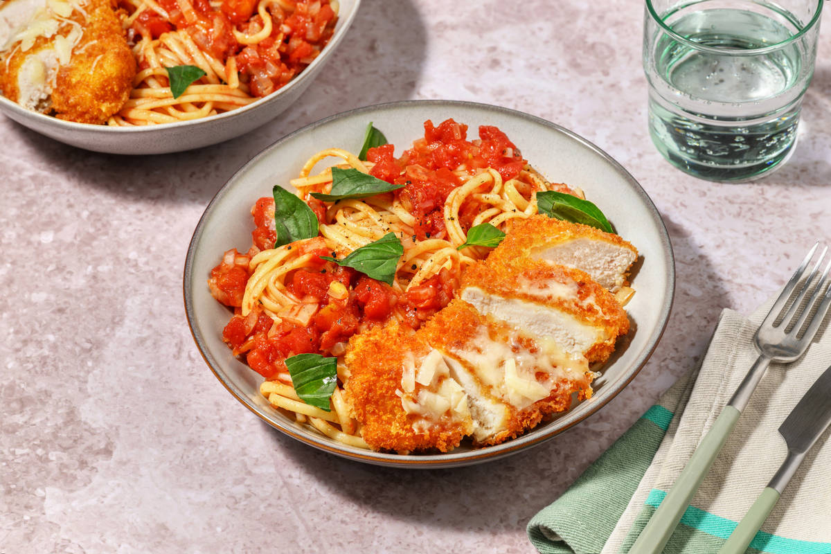 Poulet croustillant façon parmigiana