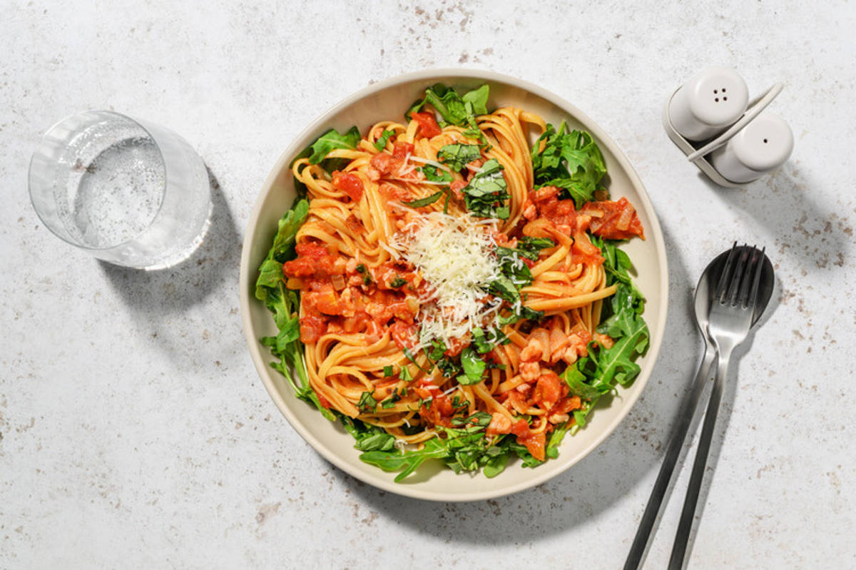 Linguine all'Amatriciana aux lardons
