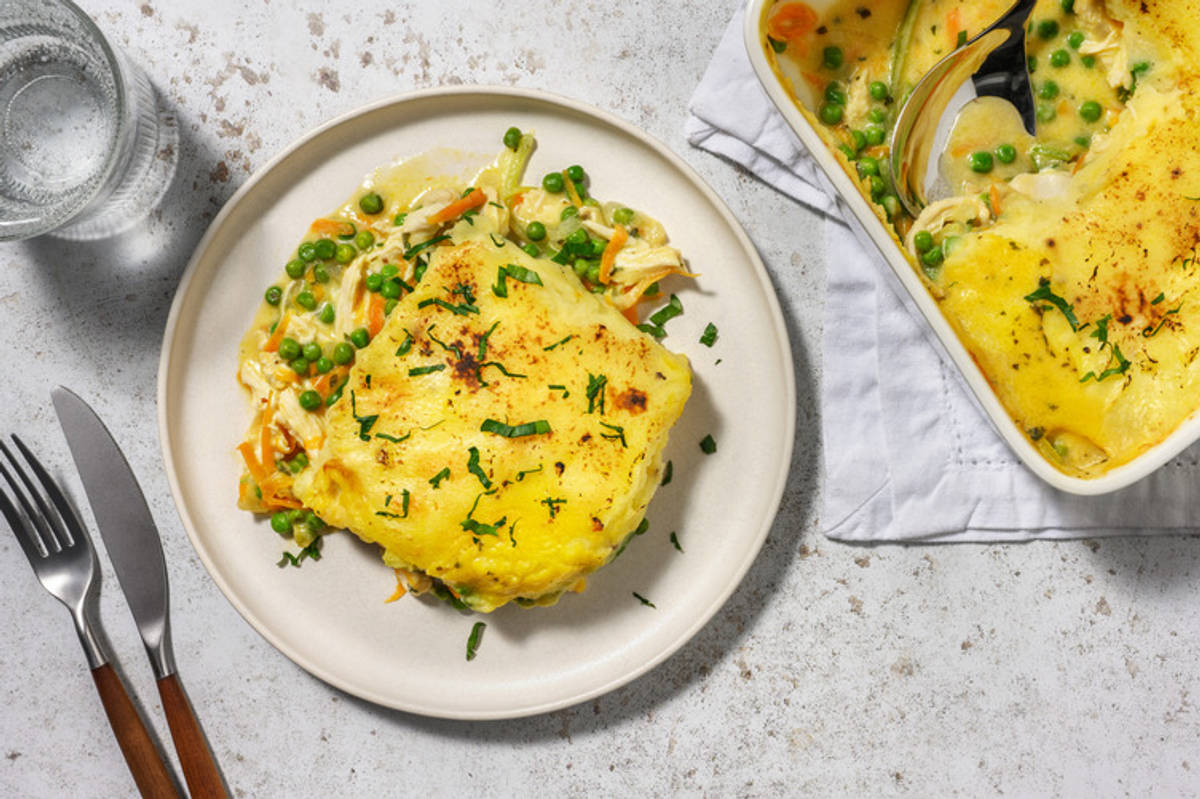 Comme un Parmentier au poulet & petits pois