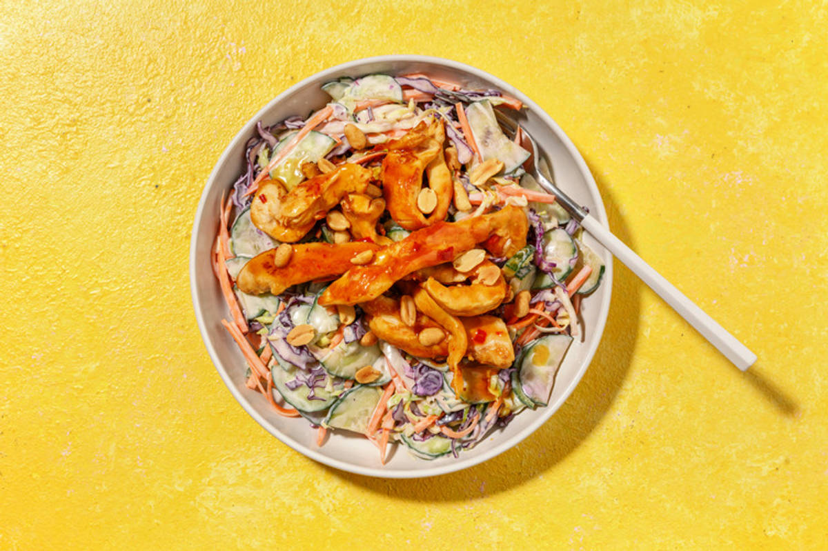 Salade 15 min chrono : poulet laqué à l'asiatique