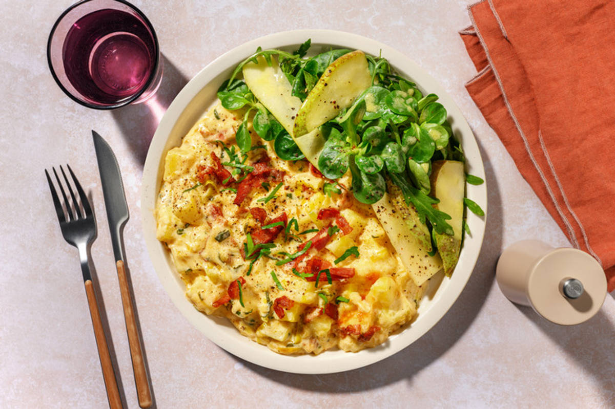 Gratin béarnais : Ossau-Iraty AOP & lard