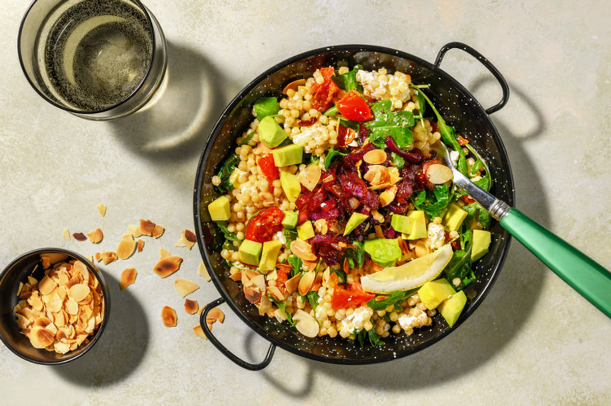 L'Oasis : couscous perlé, avocat & chèvre