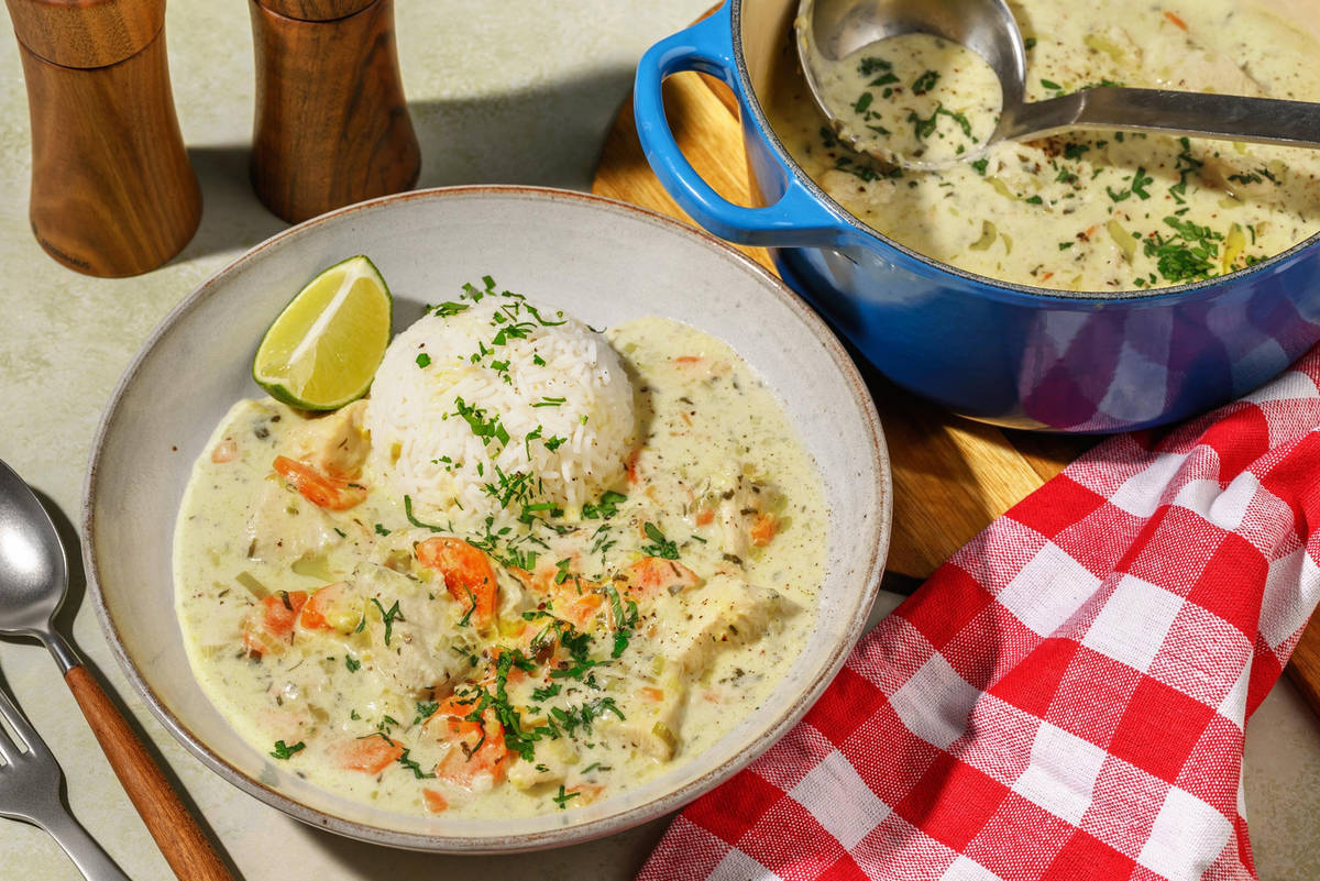 Creamy Chicken Blanquette with Fragrant Rice