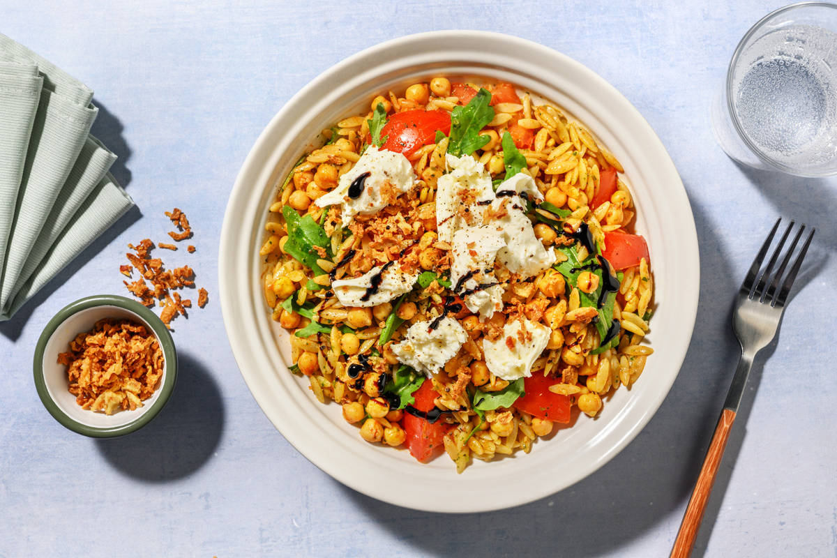 Pesto Orzo and Mozzarella Salad