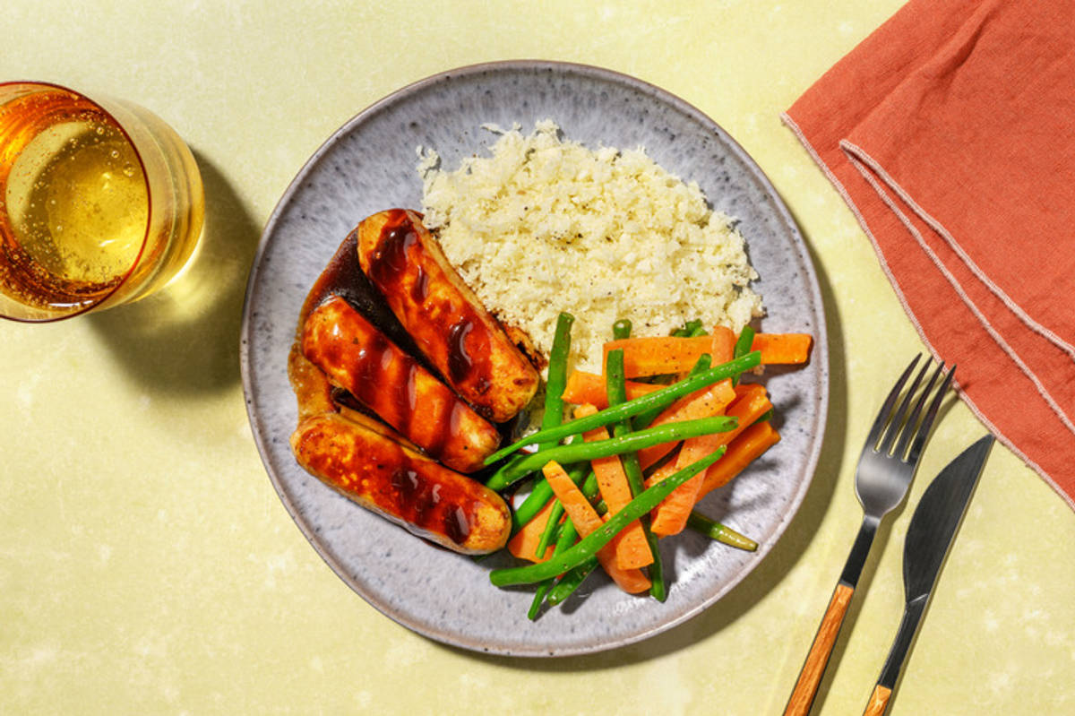 Double Irish Pork Sausages in Demi Glace Sauce