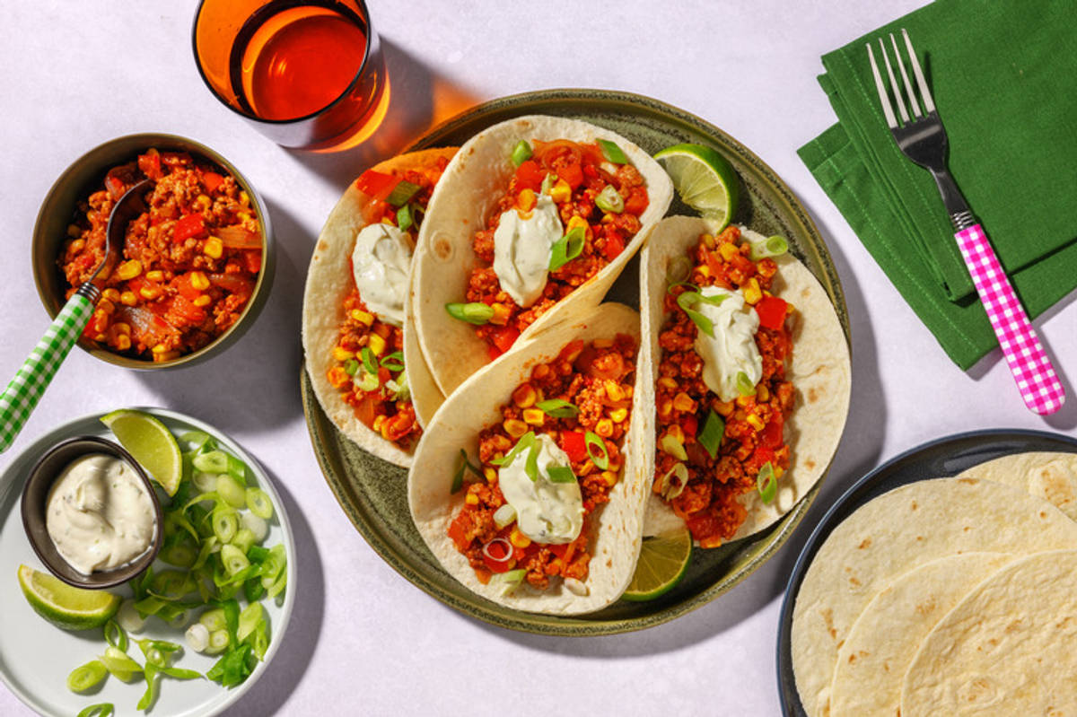 Charred Veg Beef and Pork Tortillas