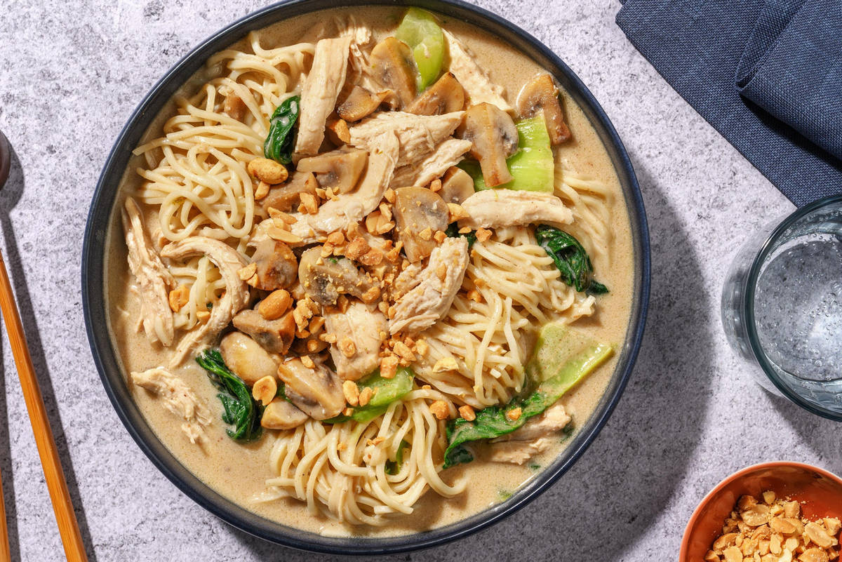 Coconut Chicken Laksa Noodle Soup 
