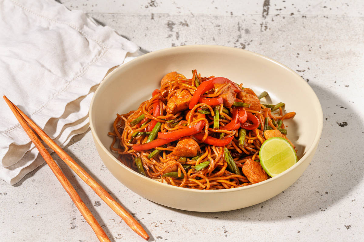 Chinese Style Double Chicken Noodle Stir-Fry