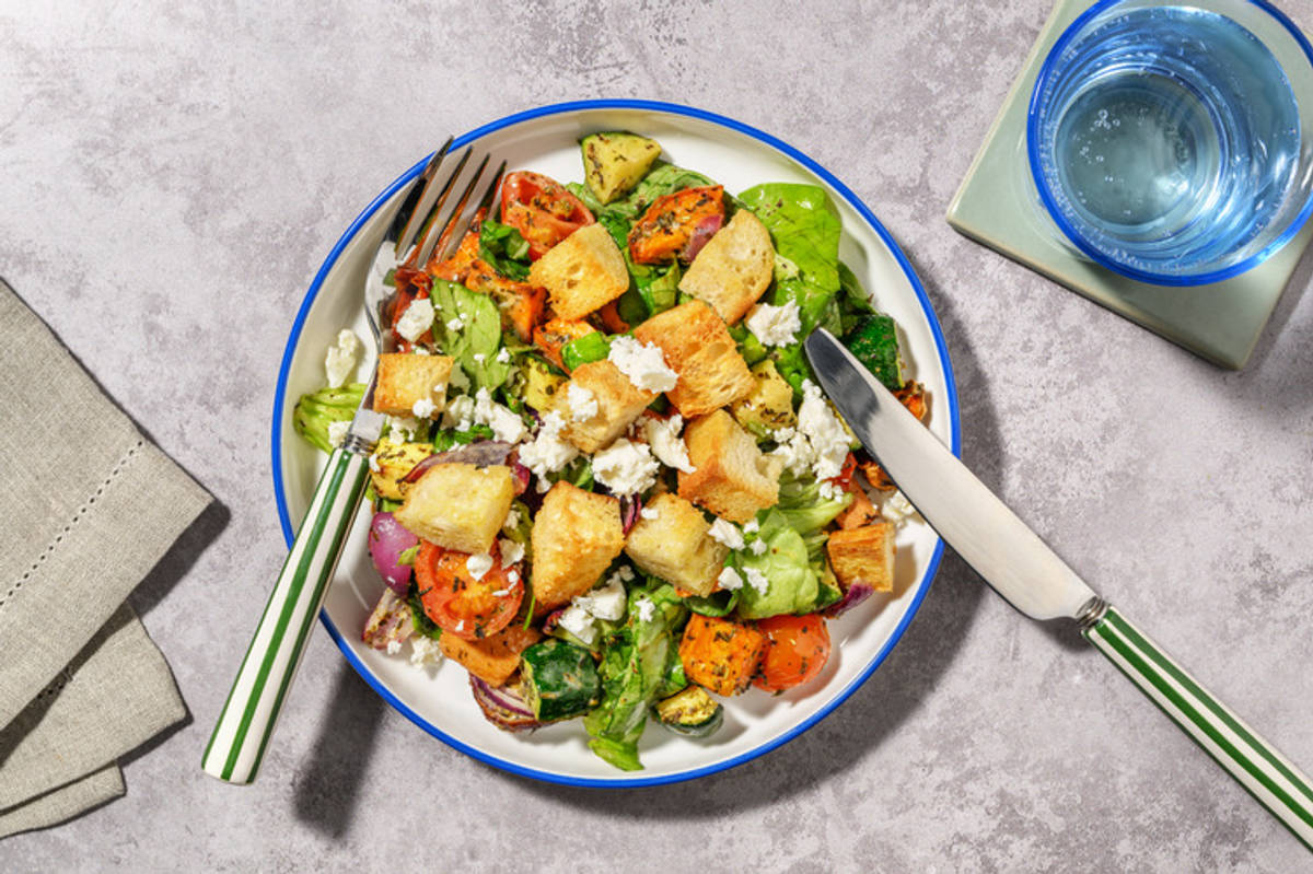 Sweet Potato and Courgette Salad with Falafel
