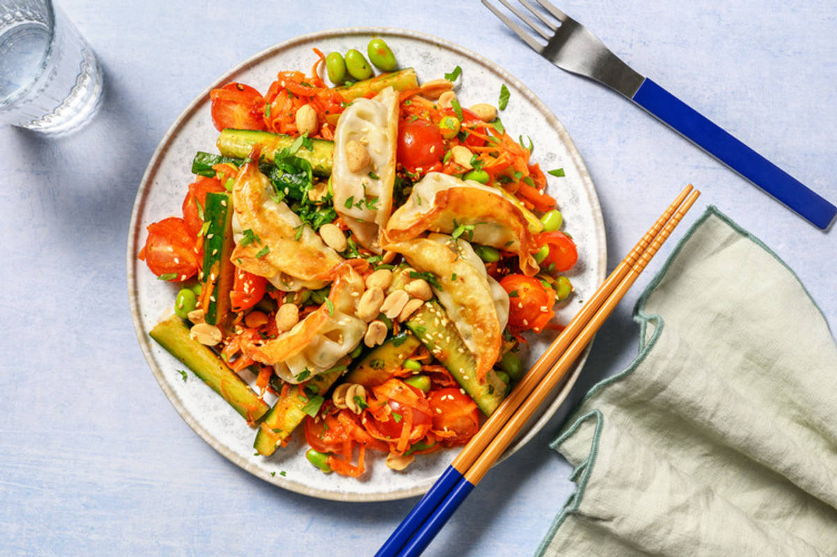 Veggie Dumpling Salad with Tofu