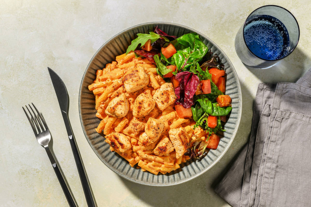 Simple Stovetop Chicken and Veggie 'Nduja Mac & Cheese