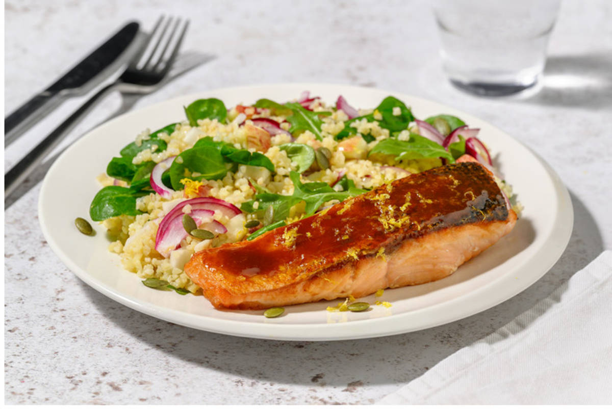 Extra de salmón noruego con glaseado de miso y miel