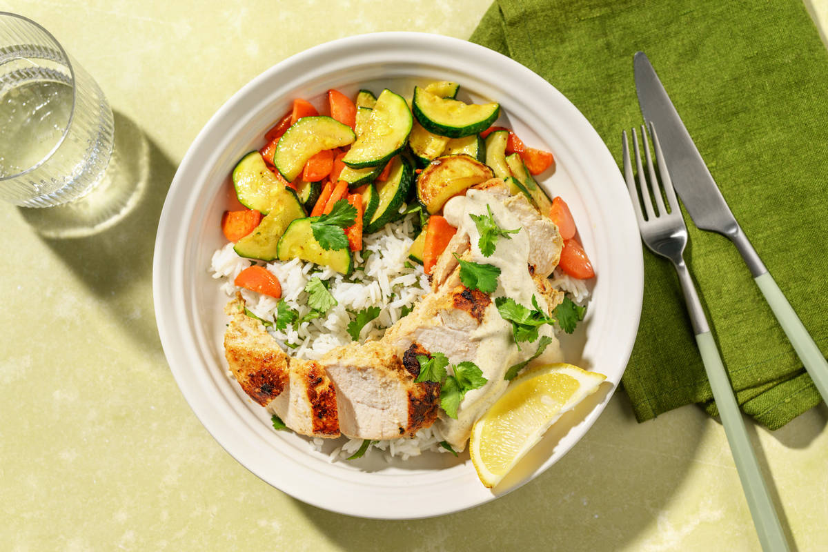 Extra de pollo al Ras-el-Hanout con verduras