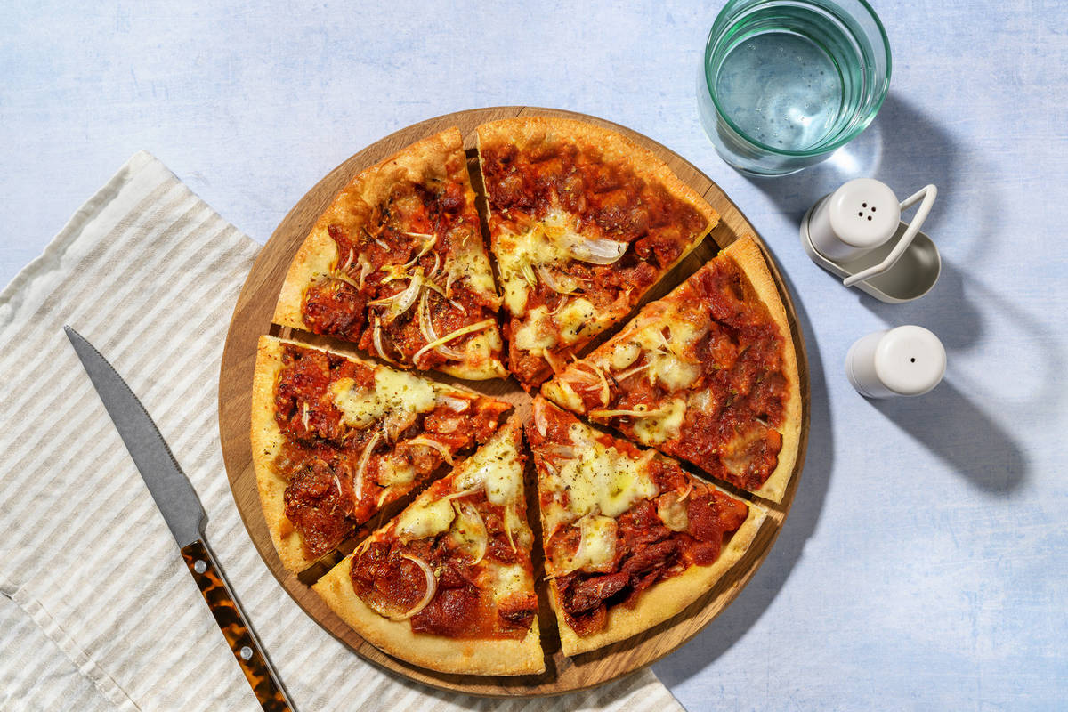 Pizza de boloñesa de heura
