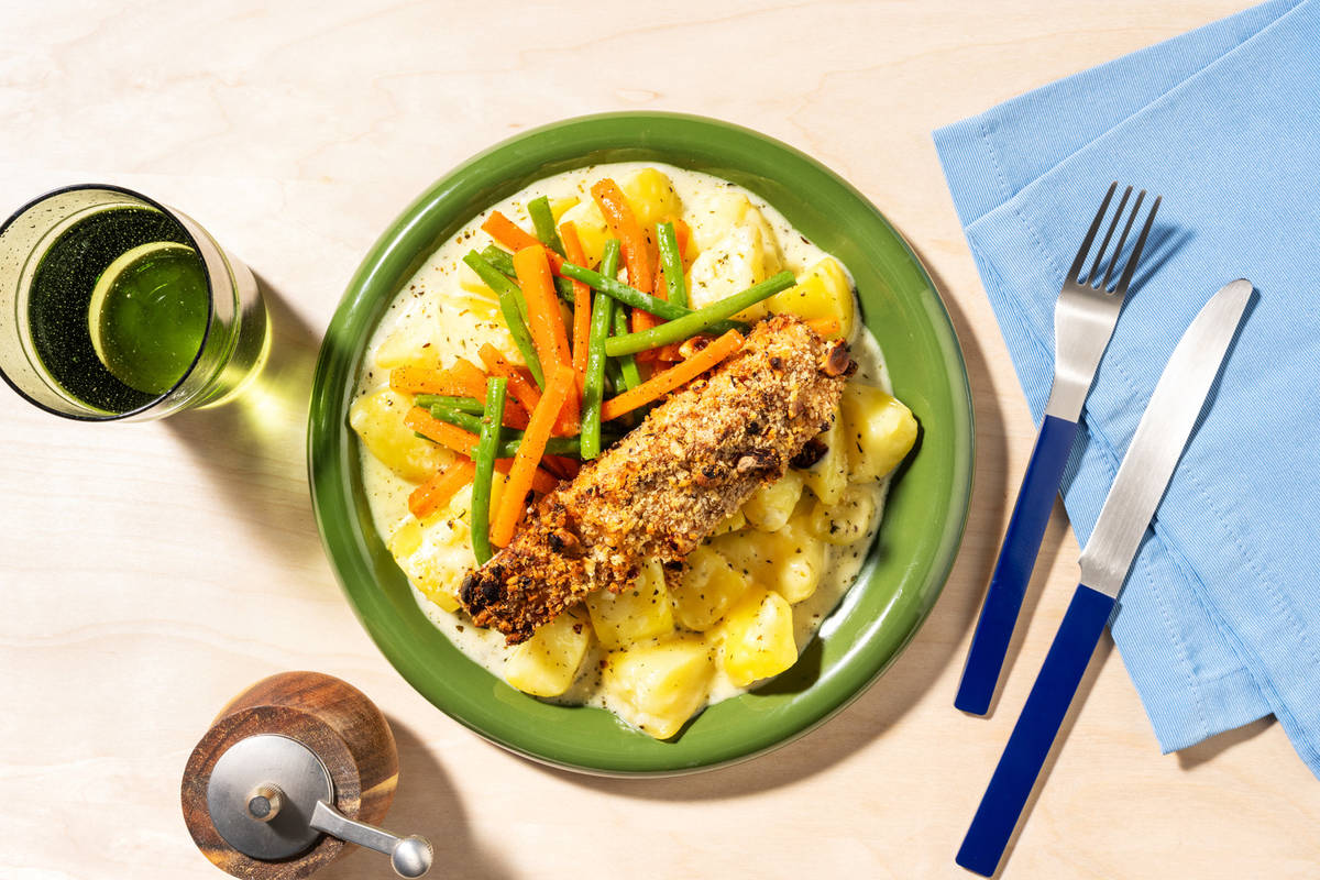 Baked Basa with Hazelnut Crust