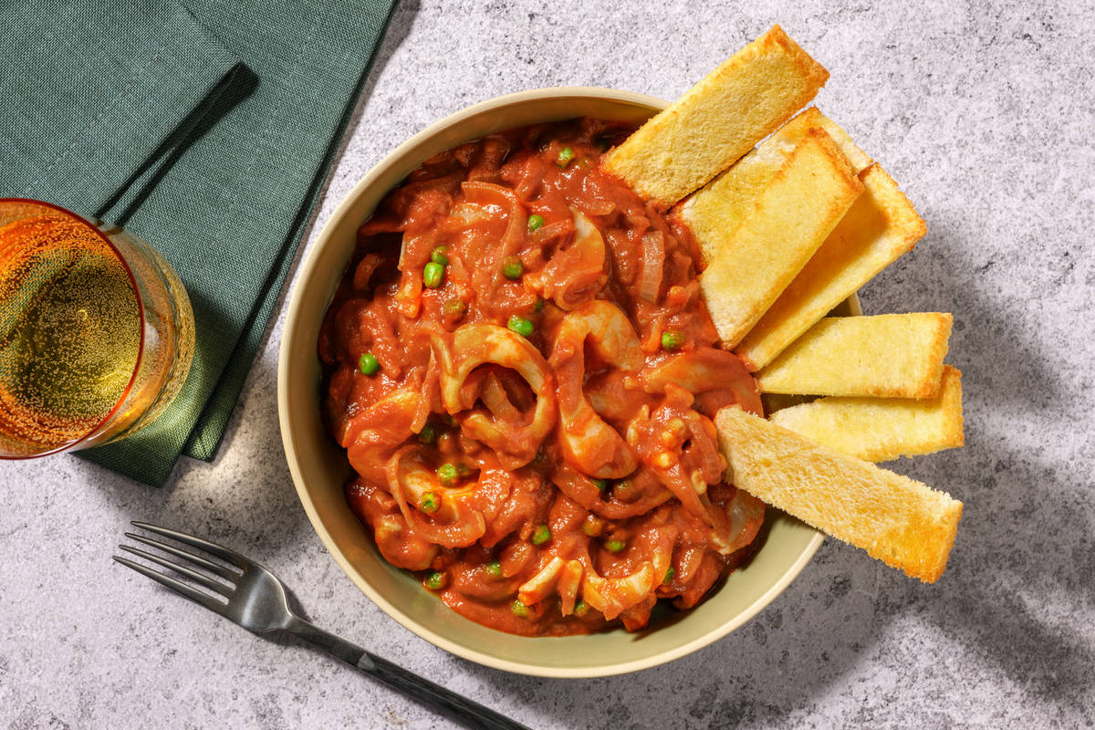 Buridda - seppie tenere e piselli in umido