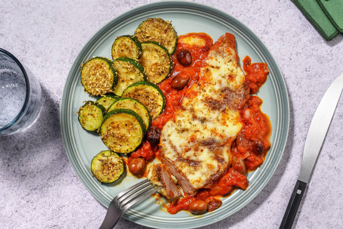 Scamone alla pizzaiola e mozzarella senza lattosio