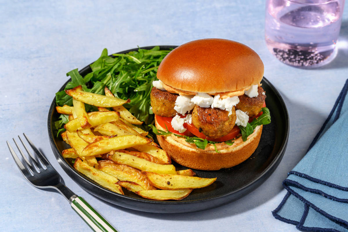 Paprika-spiced Falafel Burger with Irish Bacon