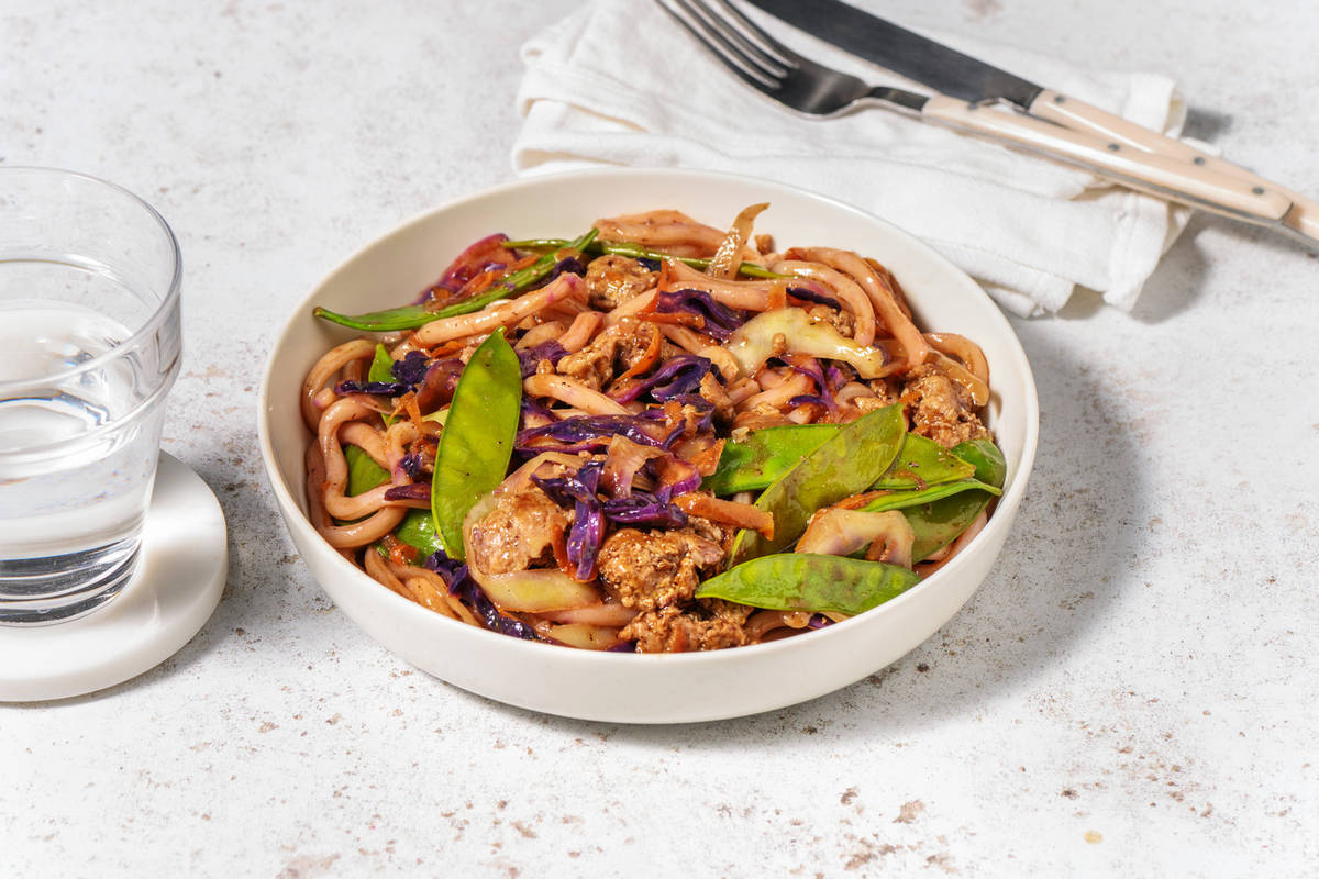 One Pan Ginger Hoisin Beef Udon
