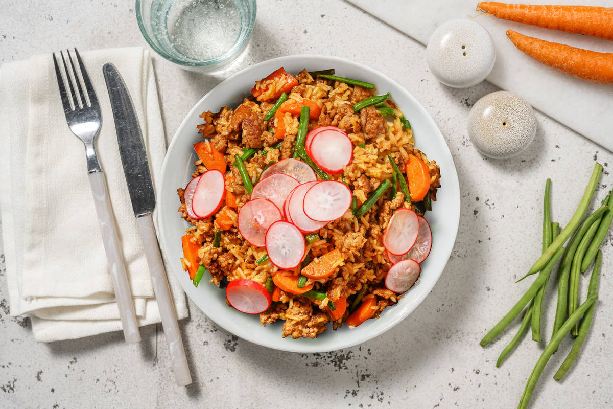 Teriyaki-Sambal Beef Fried Rice