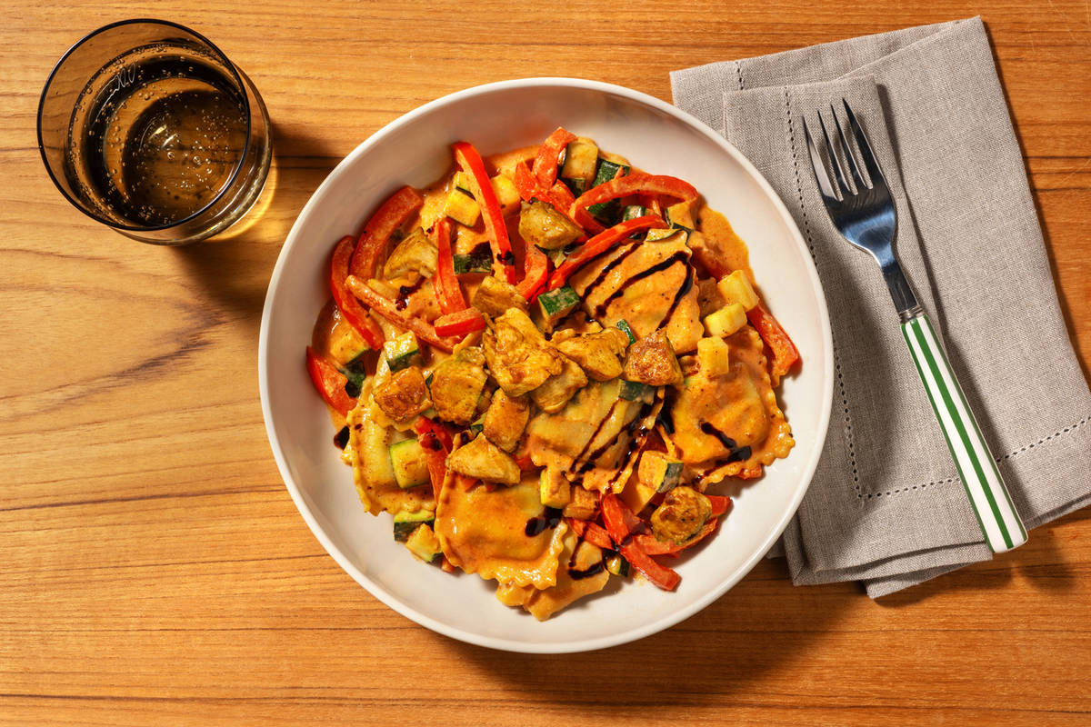 Chicken, Spinach and Ricotta  Tortelloni in Spicy Cajun Sauce